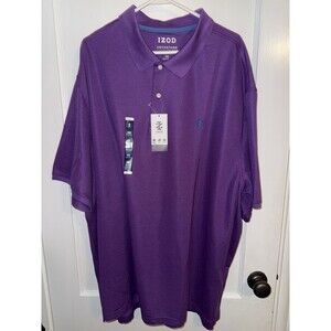 NWT Izod Mens 4XB Purple Advantage Performance Stretch Short Sleeve Polo Shirt